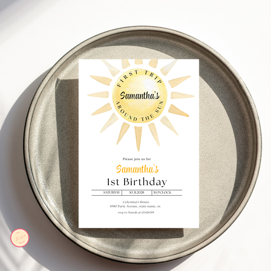 First Trip Around the Sun Invitation