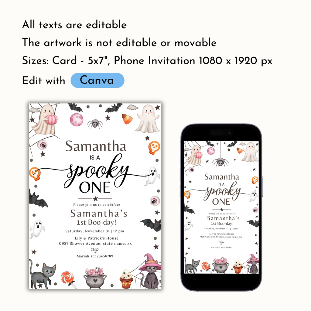 Spooky One Birthday Invitation
