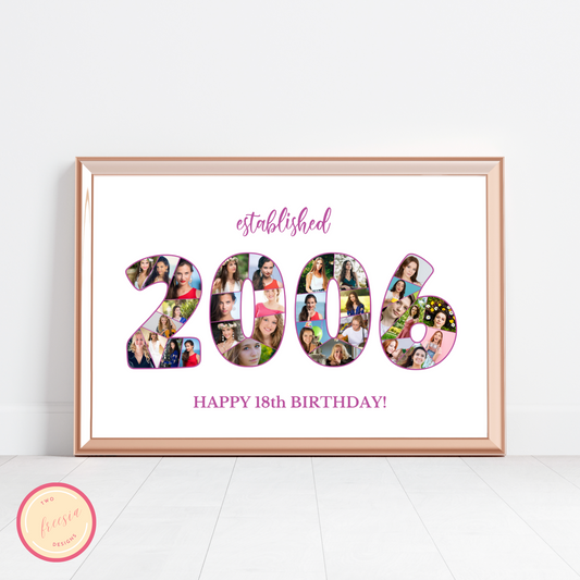 Customizable Number 2006 Photo Collage - for Birthdays and Anniversaries