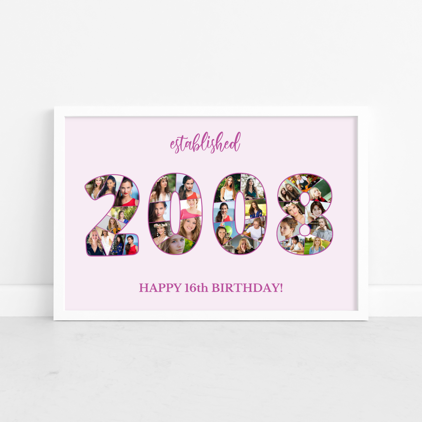 Customizable Number 2008 Photo Collage - for Birthdays and Anniversaries