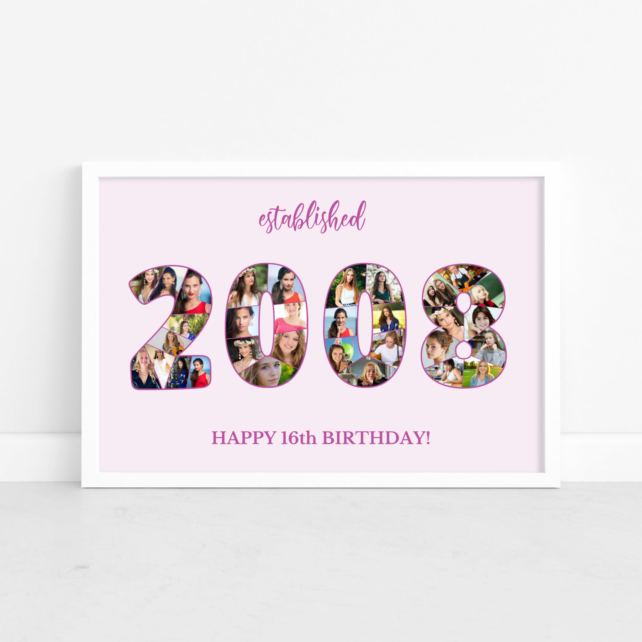 Customizable Number 2008 Photo Collage - for Birthdays and Anniversaries