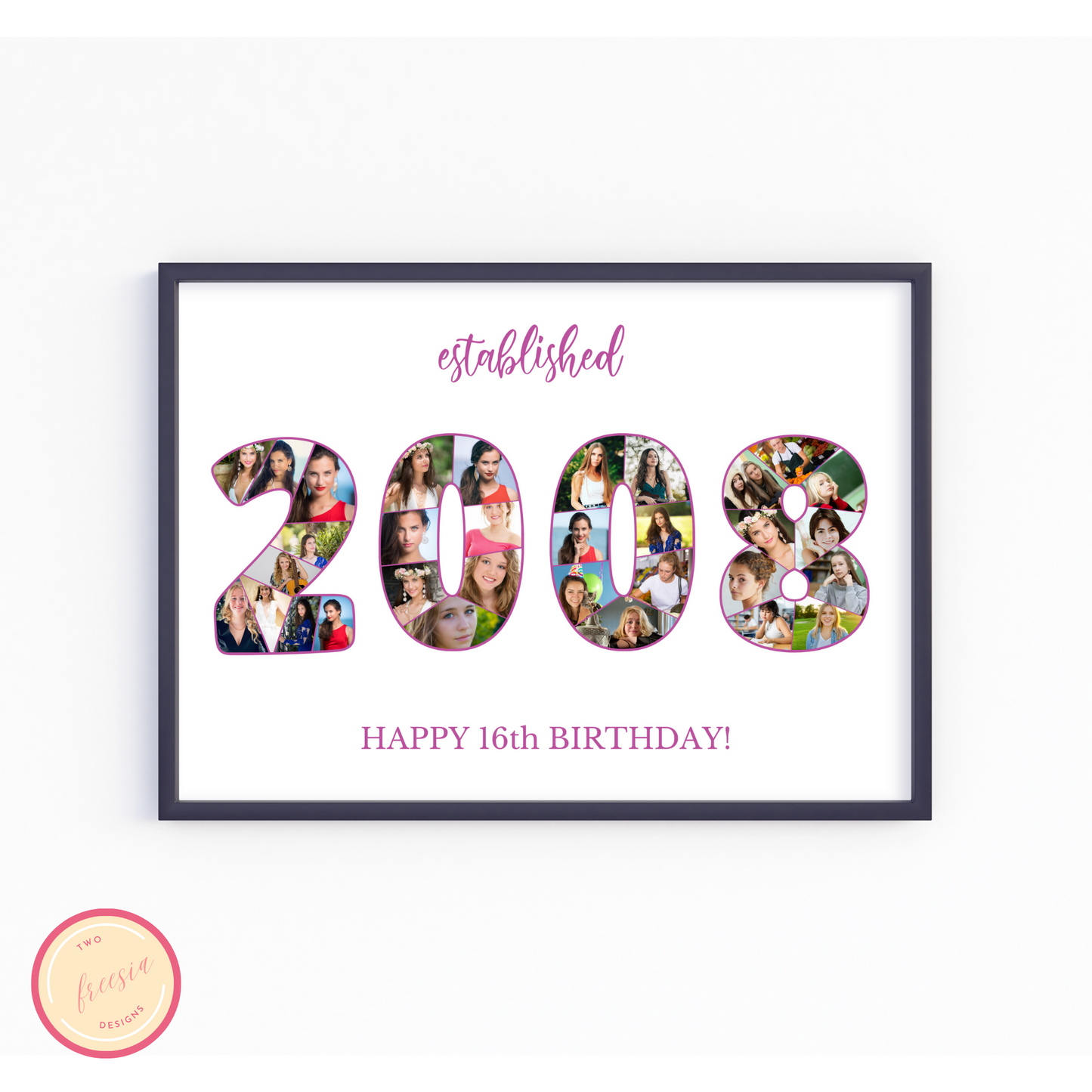 Customizable Number 2008 Photo Collage - for Birthdays and Anniversaries