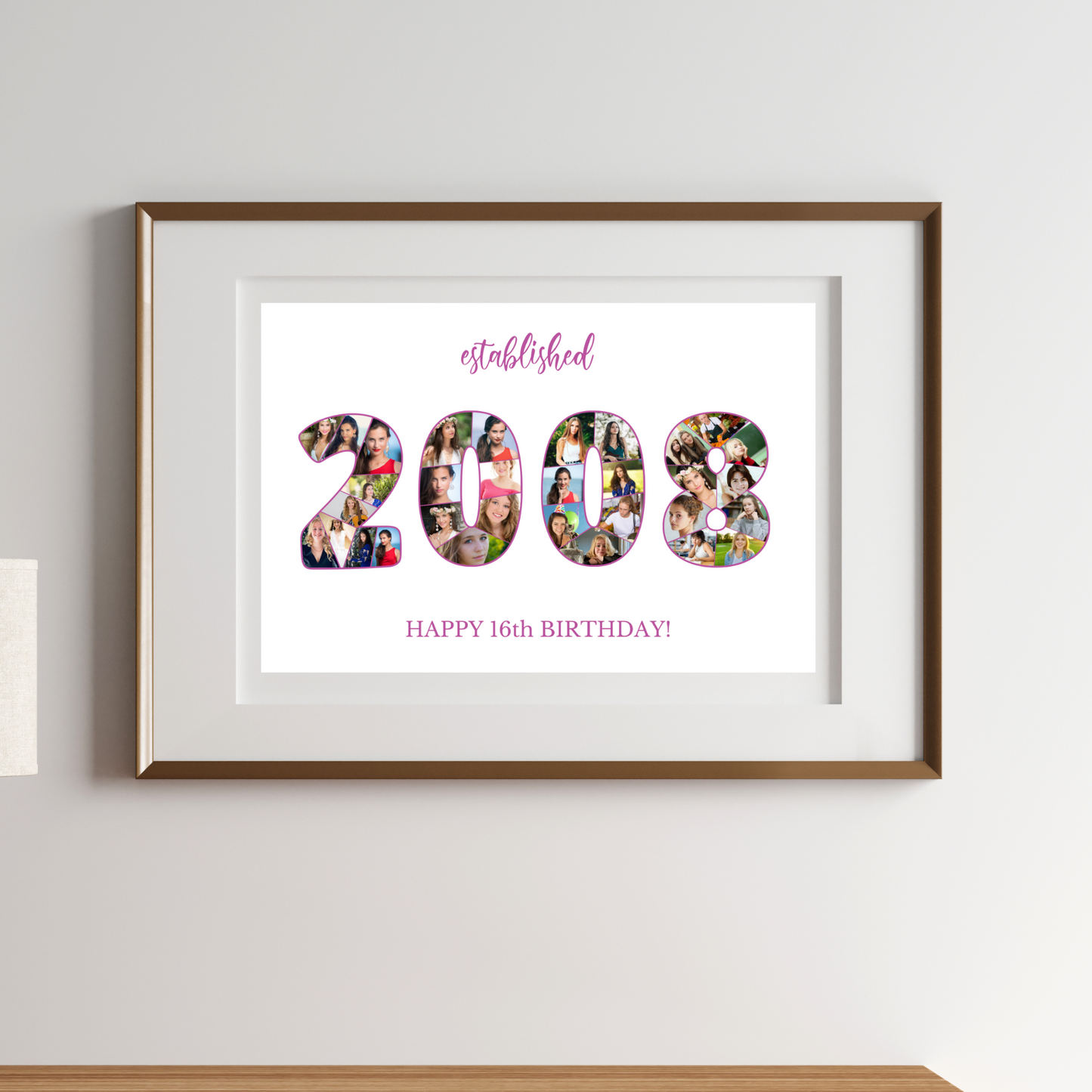 Customizable Number 2008 Photo Collage - for Birthdays and Anniversaries