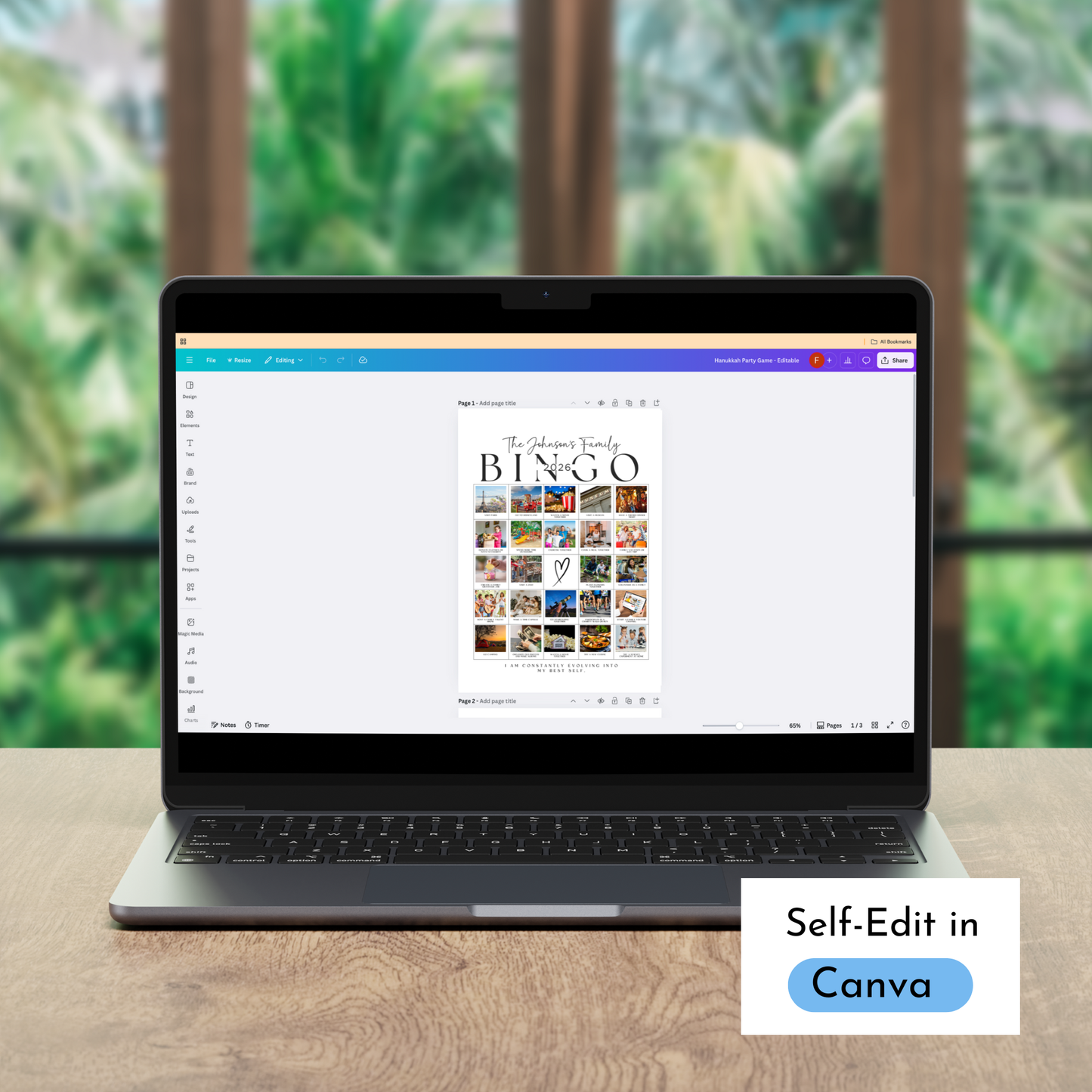 2026 Family Vision Board Bingo