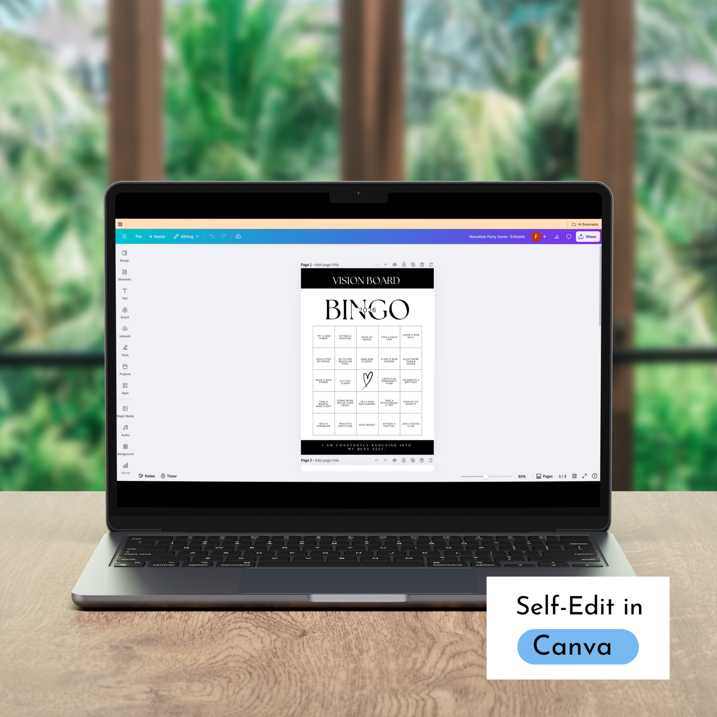 2026 Vision Board Bingo