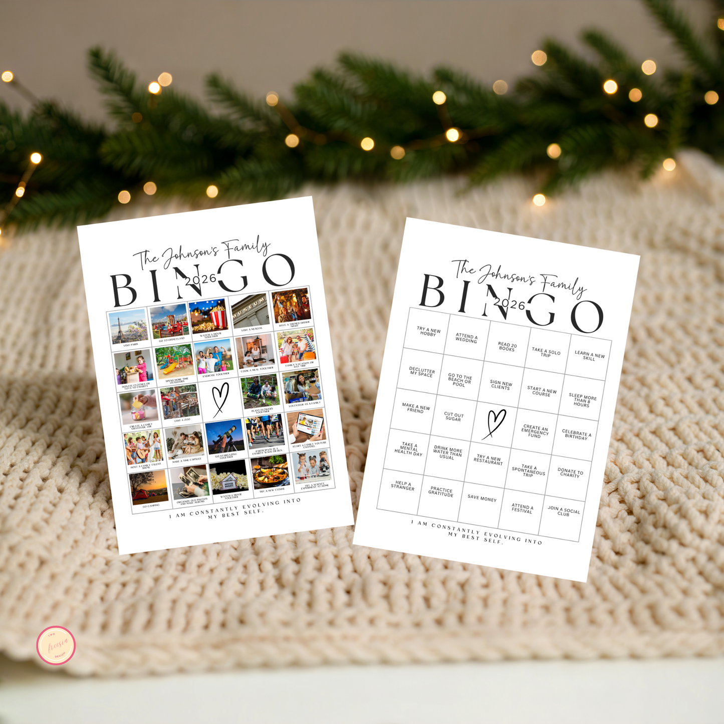 2026 Family Vision Board Bingo