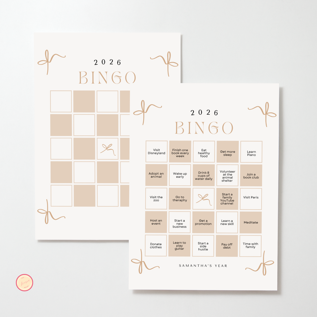 2026 Vision Board Bingo Card