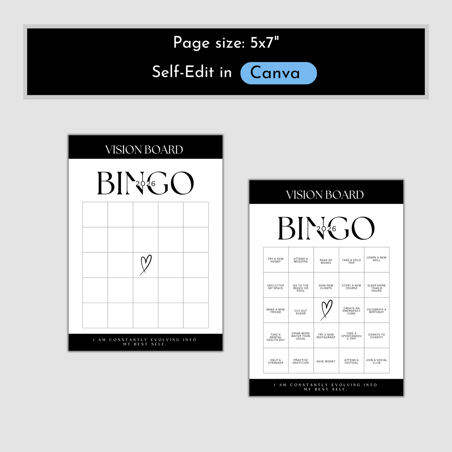 2026 Vision Board Bingo