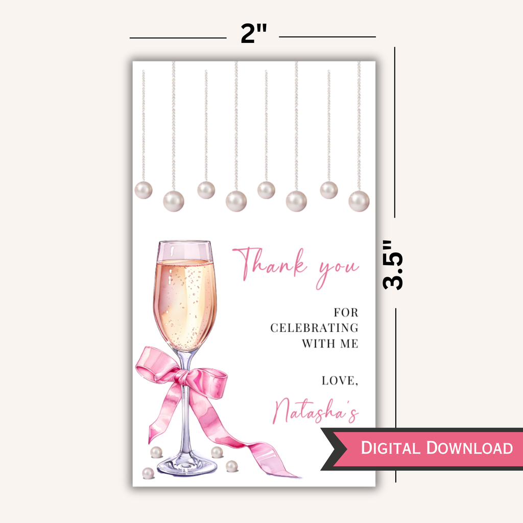 21st Birthday Party Favor Tag