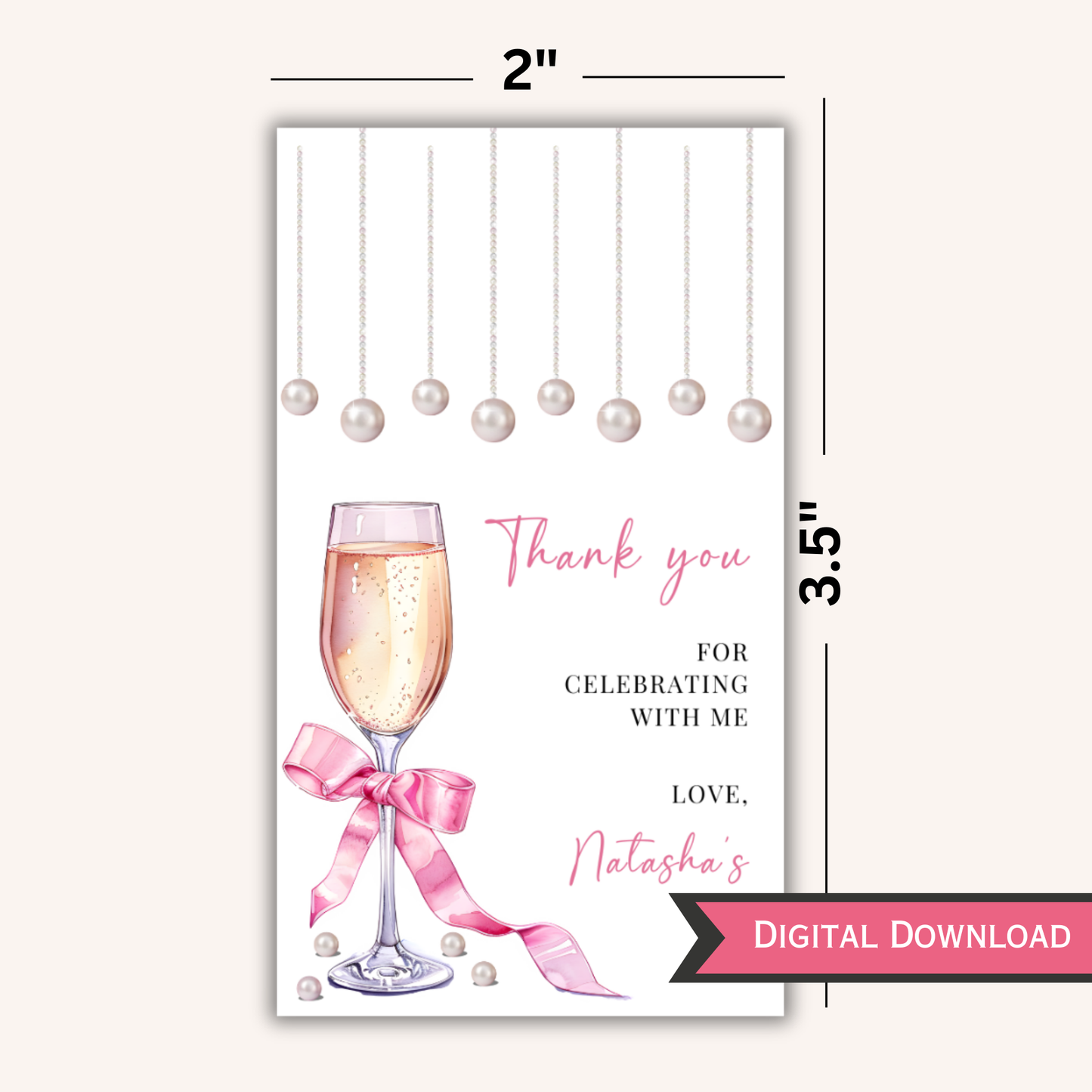 21st Birthday Party Favor Tag