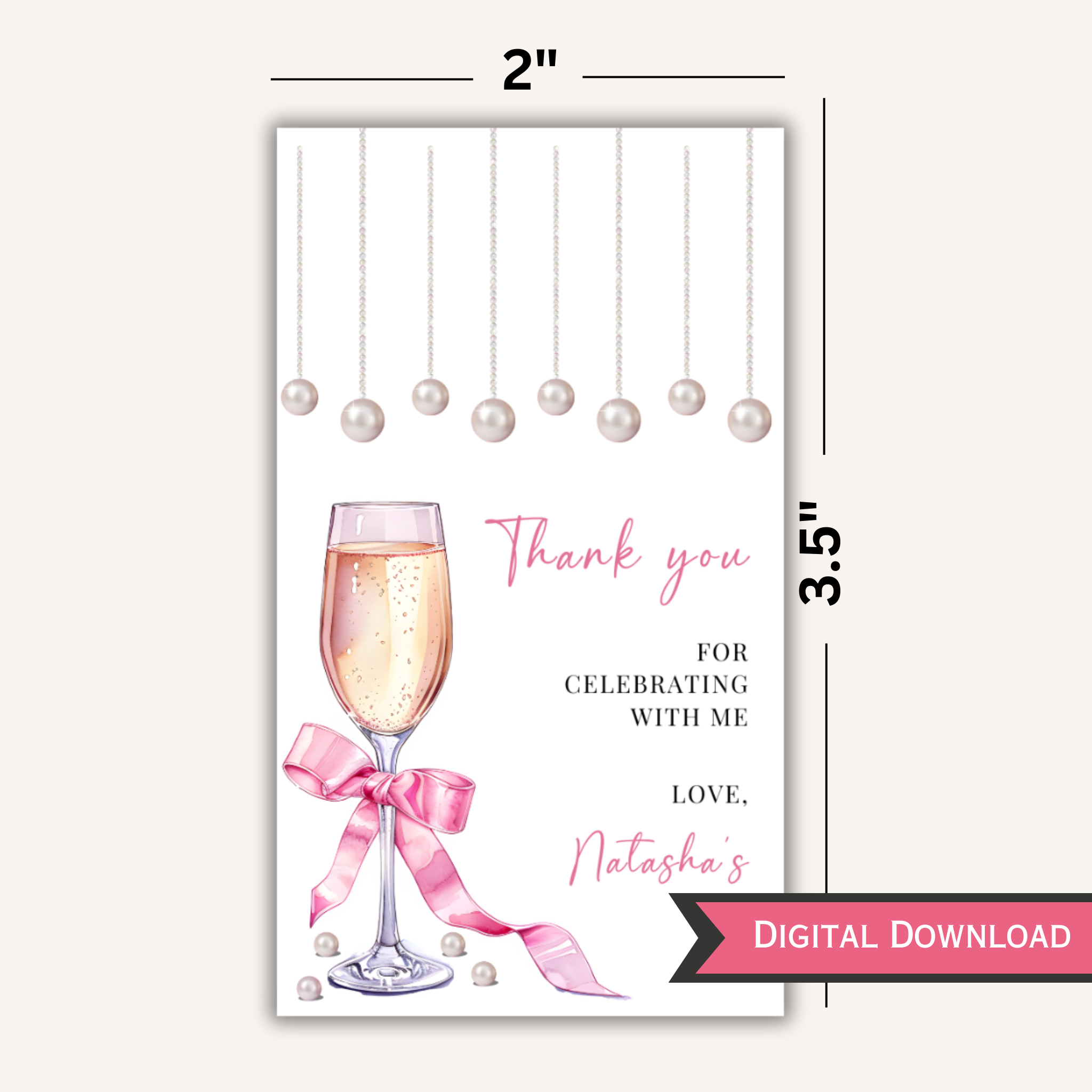 21st Birthday Party Favor Tag