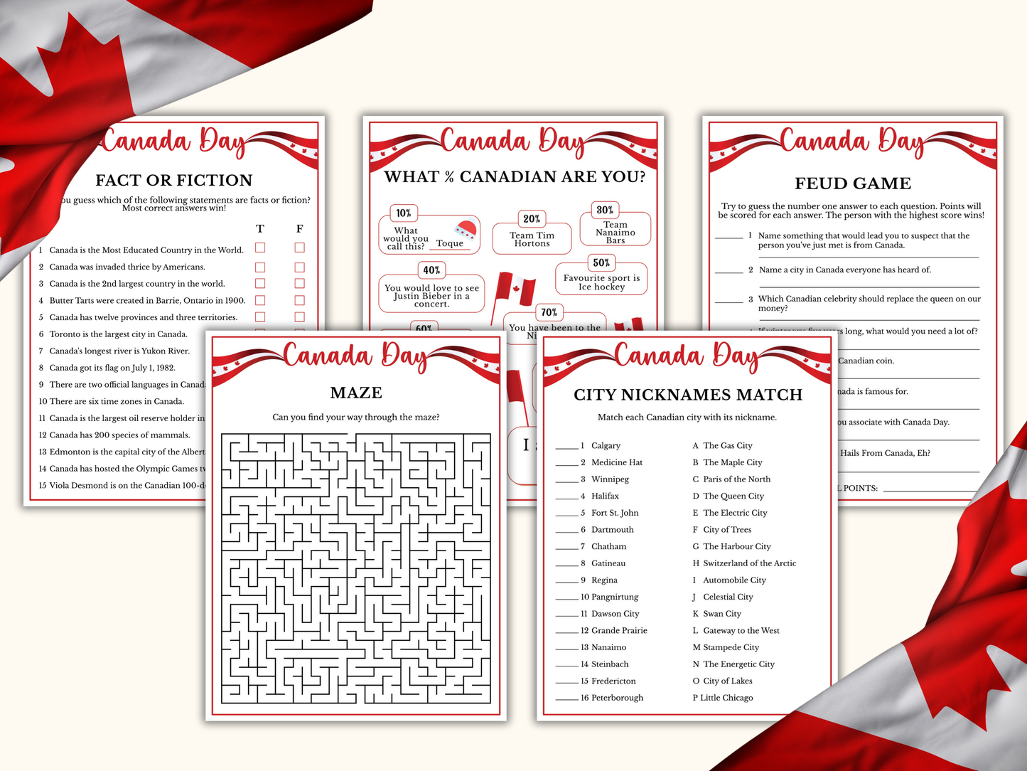 Canada Day Party Games - 15 Games
