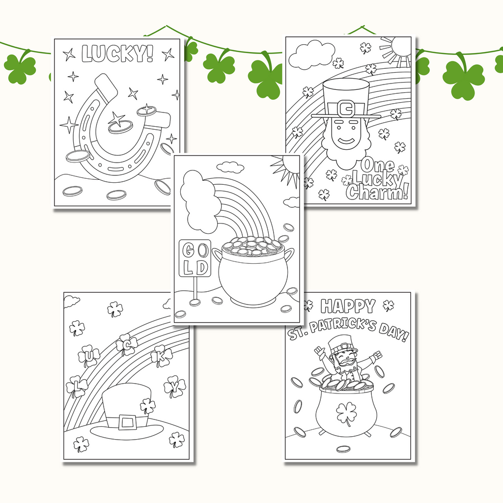 St. Patrick's Day Coloring Pages for Kids - (10 Pages)