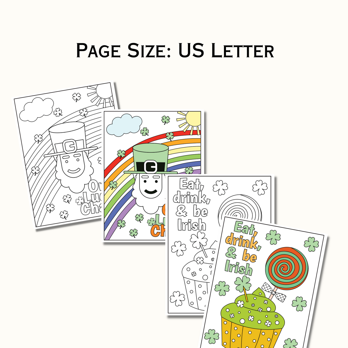 St. Patrick's Day Coloring Pages for Kids - (10 Pages)