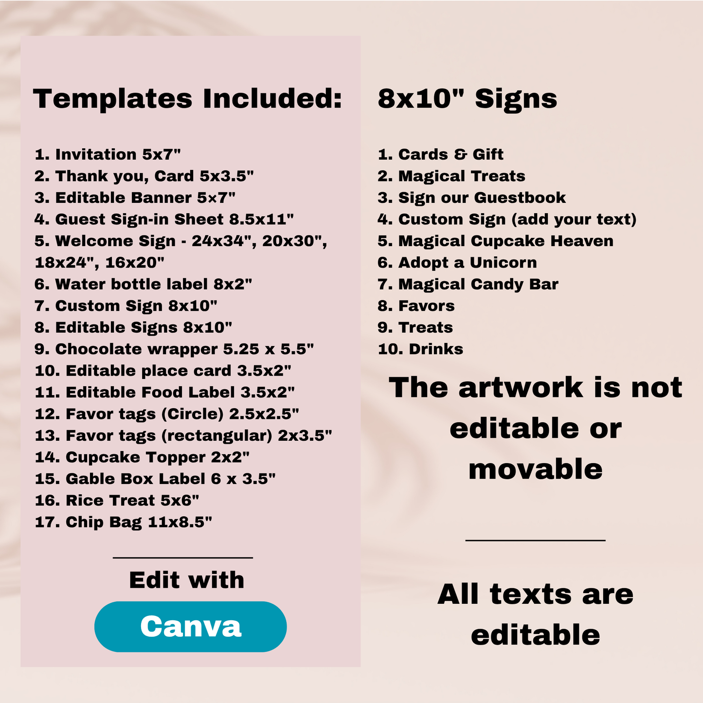 Unicorn Party Template Bundle