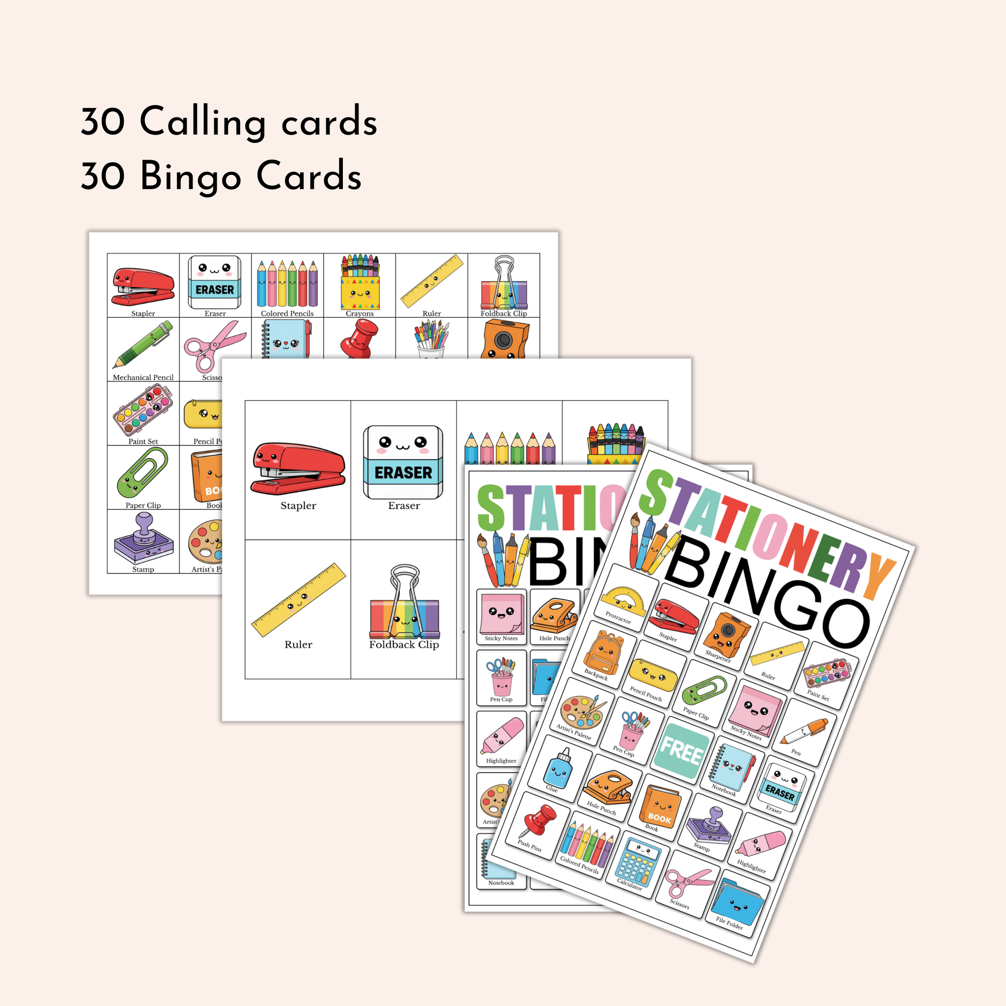 Stationery Bingo Game