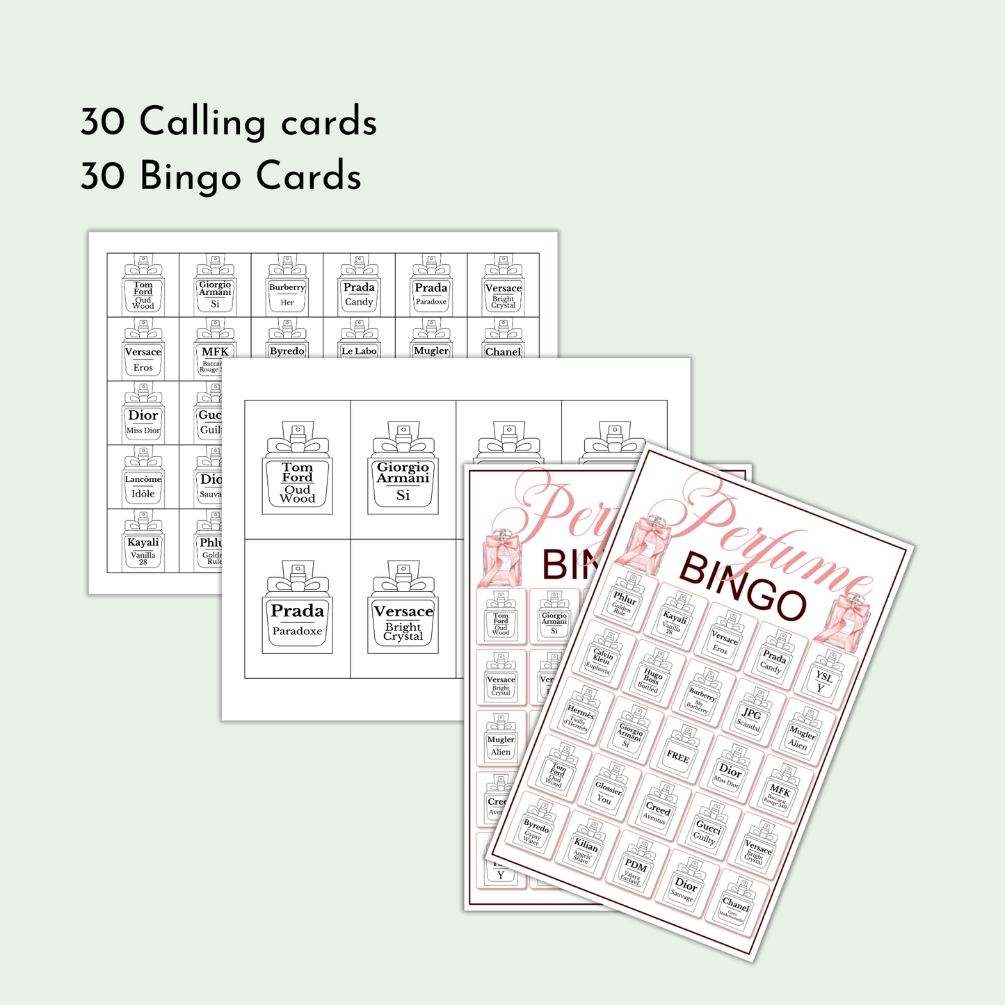 Perfume Bingo Game | 30 Cards