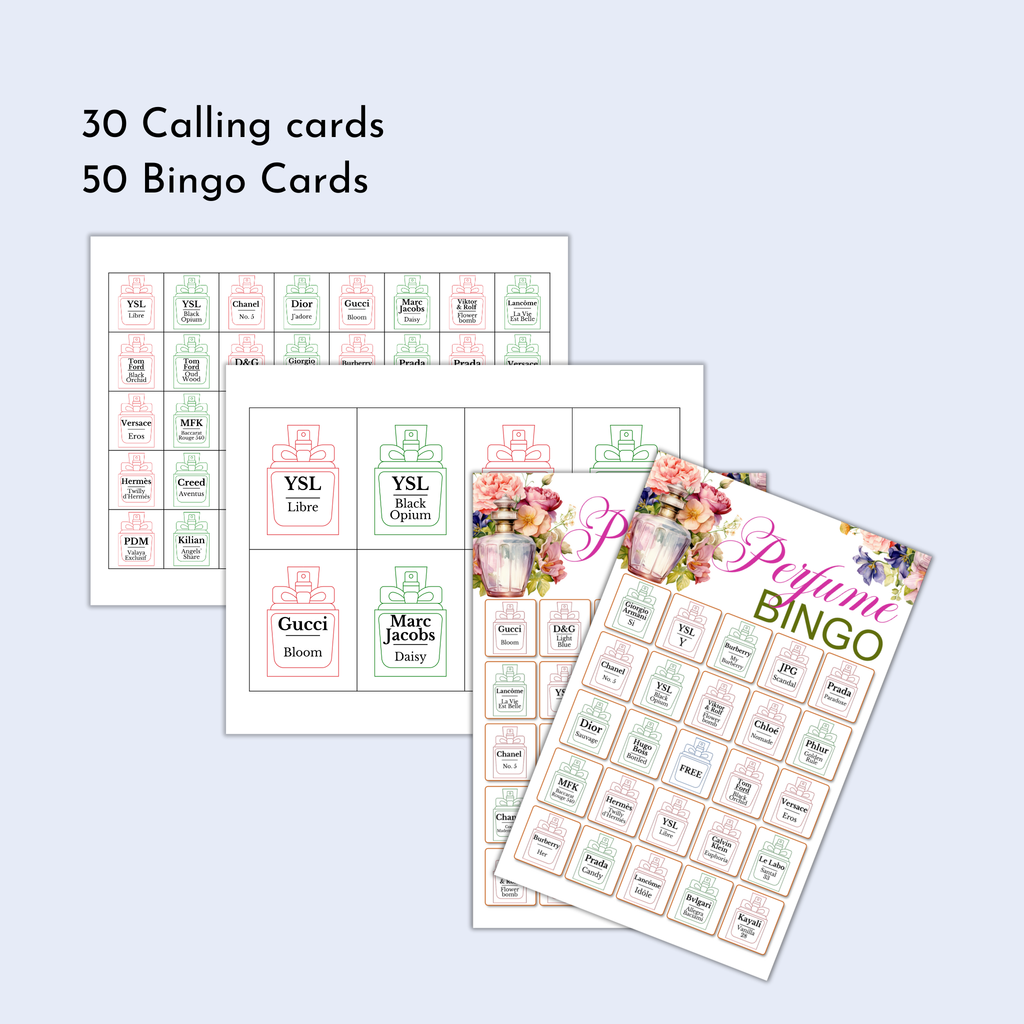 Perfume Bingo Game | 50 Cards