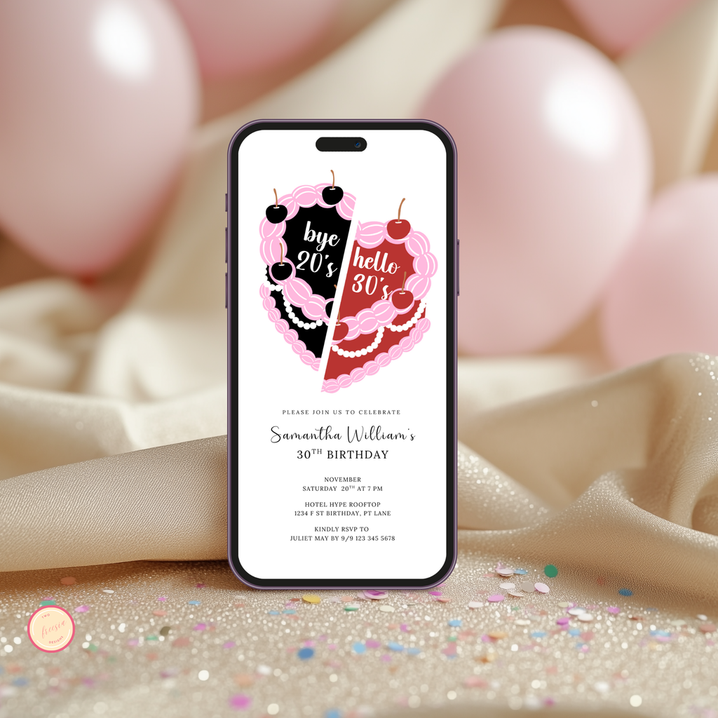 Goodbye 20s, Hello 30s Invitation Template