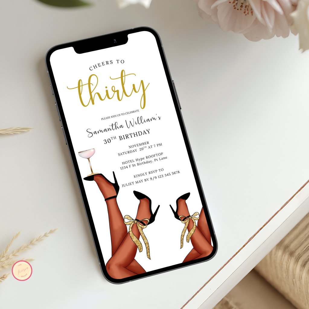 Cheers to Thirty Invitation Template