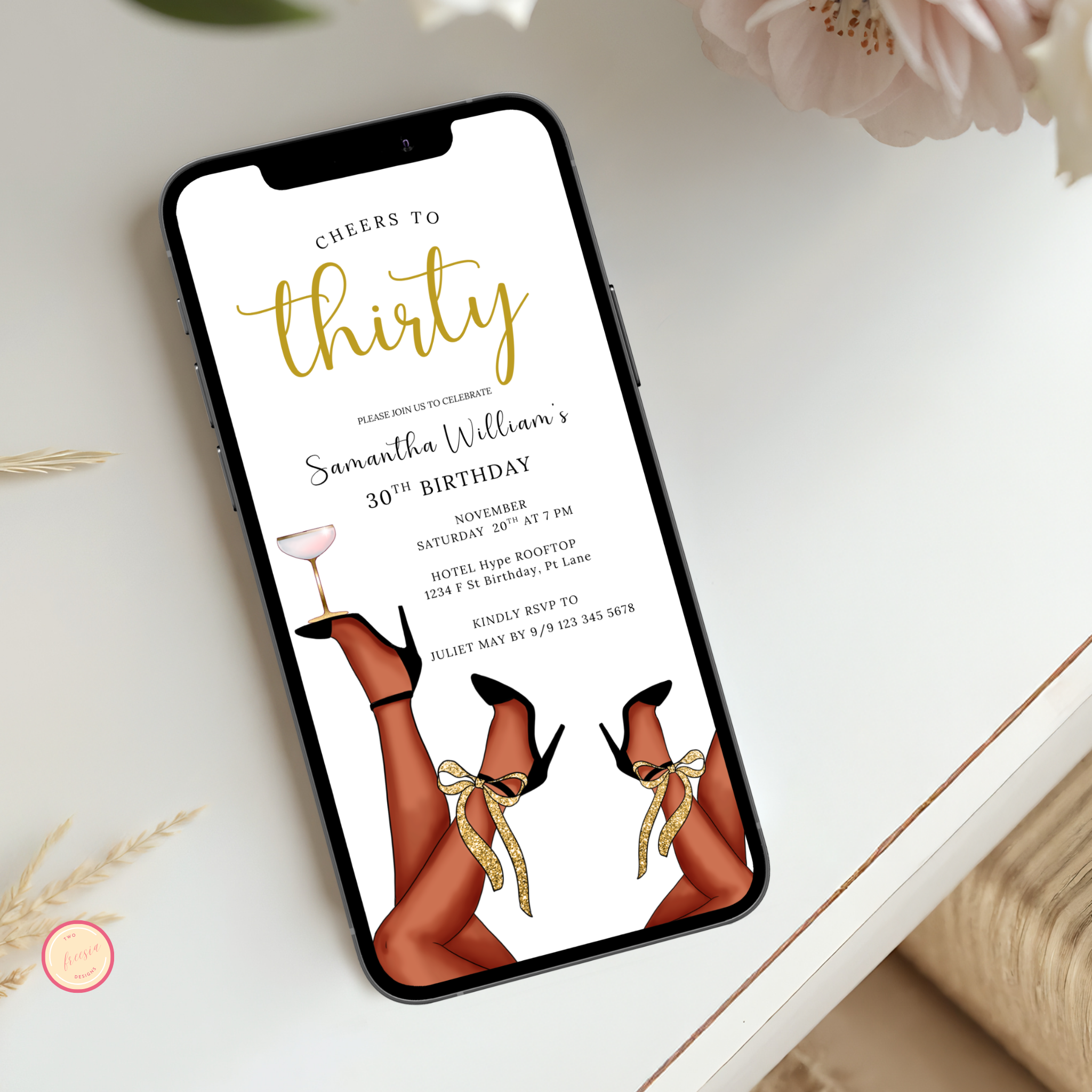 Cheers to Thirty Invitation Template