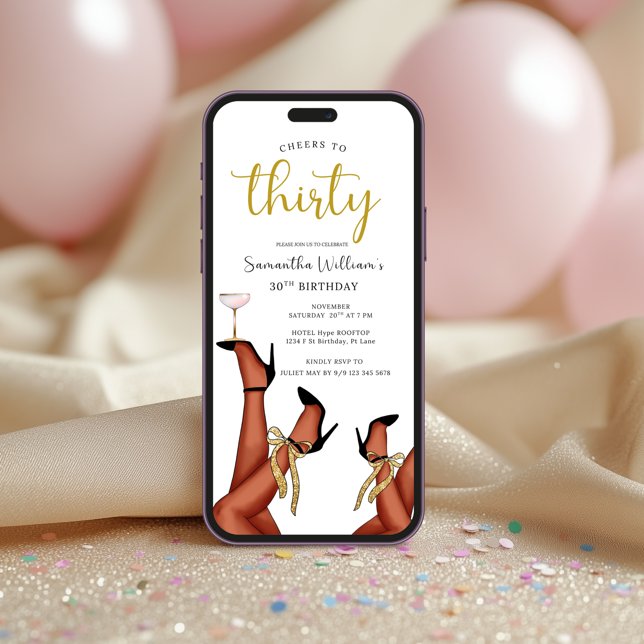 Cheers to Thirty Invitation Template