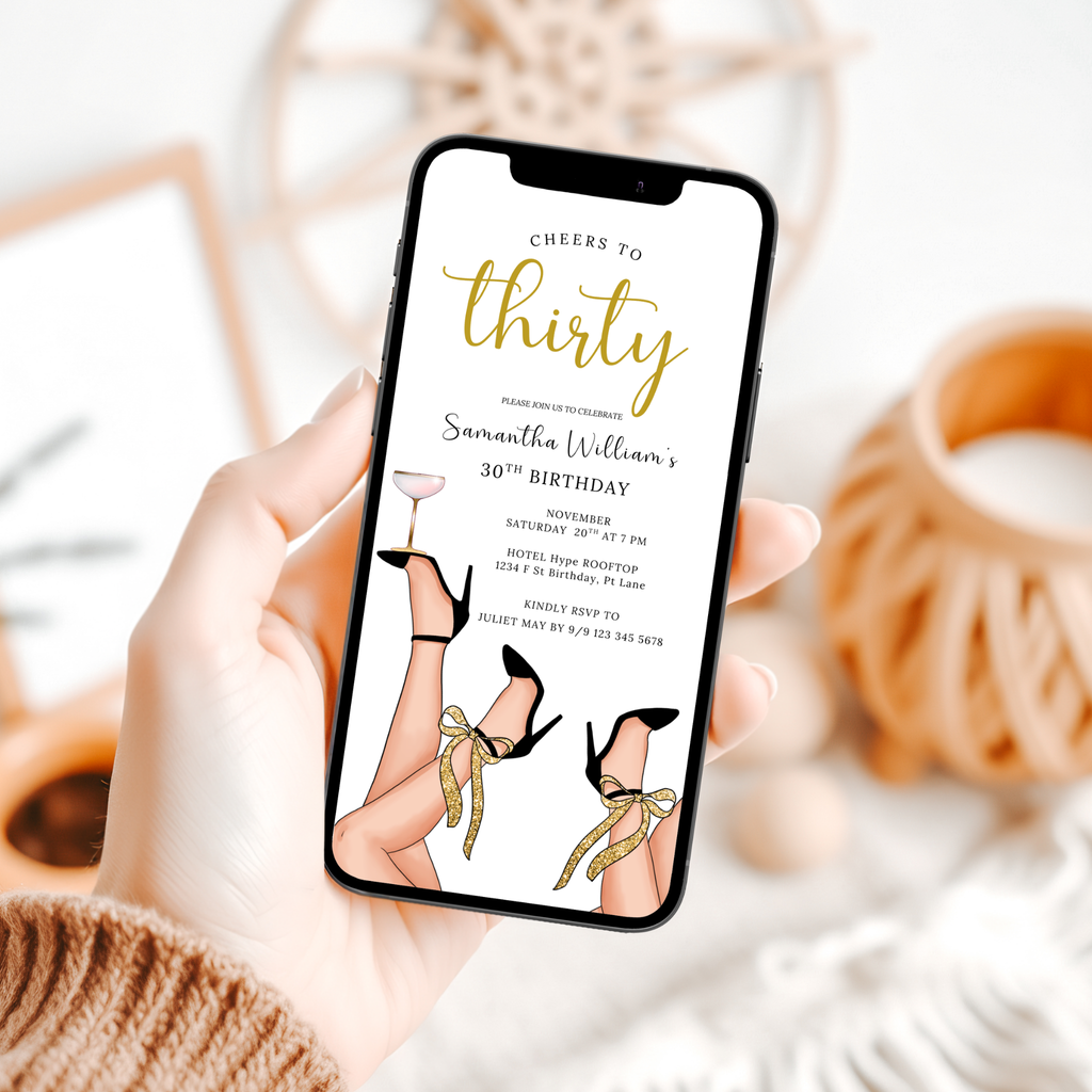 Cheers to Thirty Invitation Template