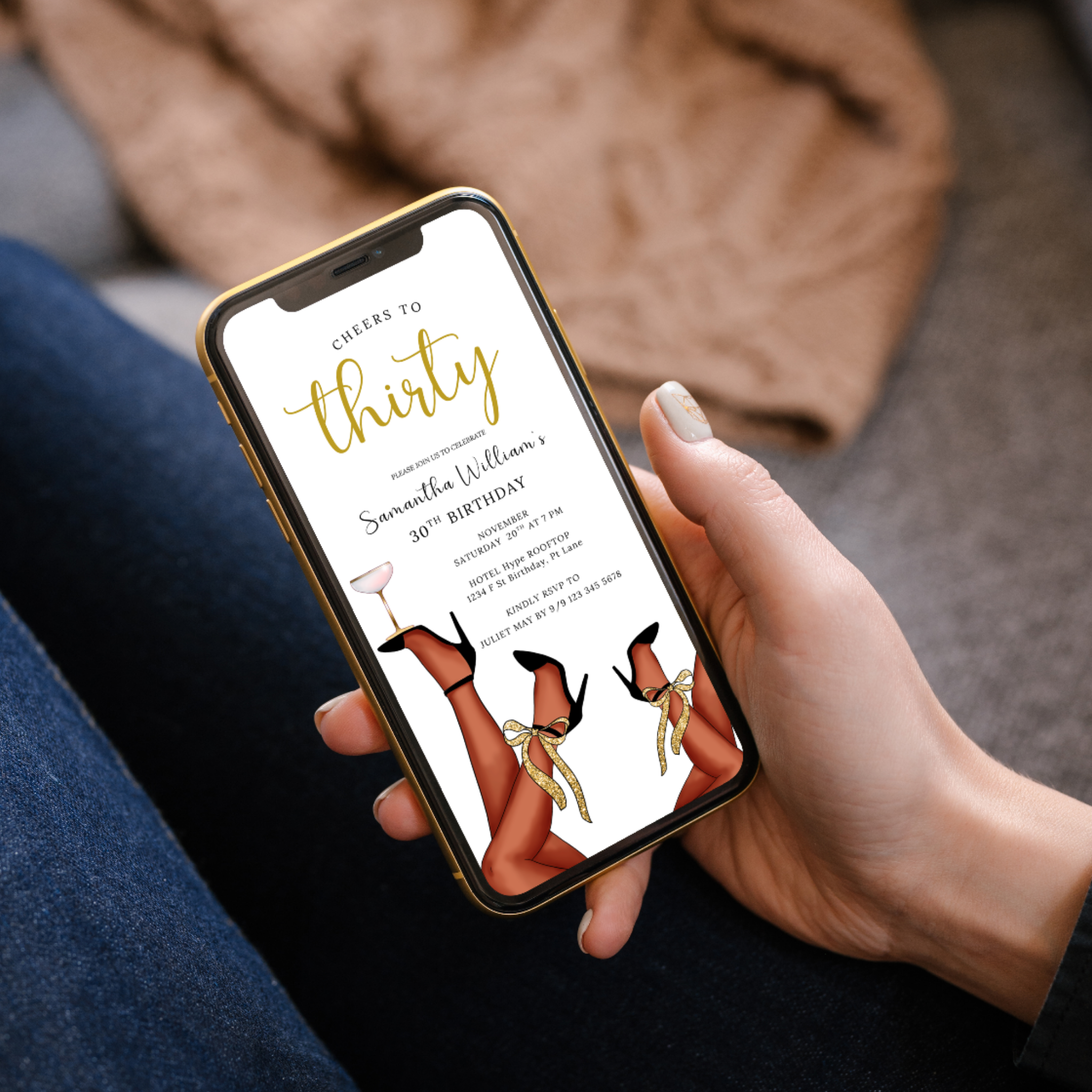 Cheers to Thirty Invitation Template