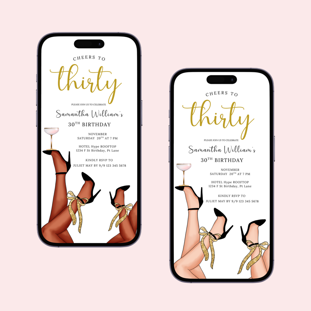 Cheers to Thirty Invitation Template