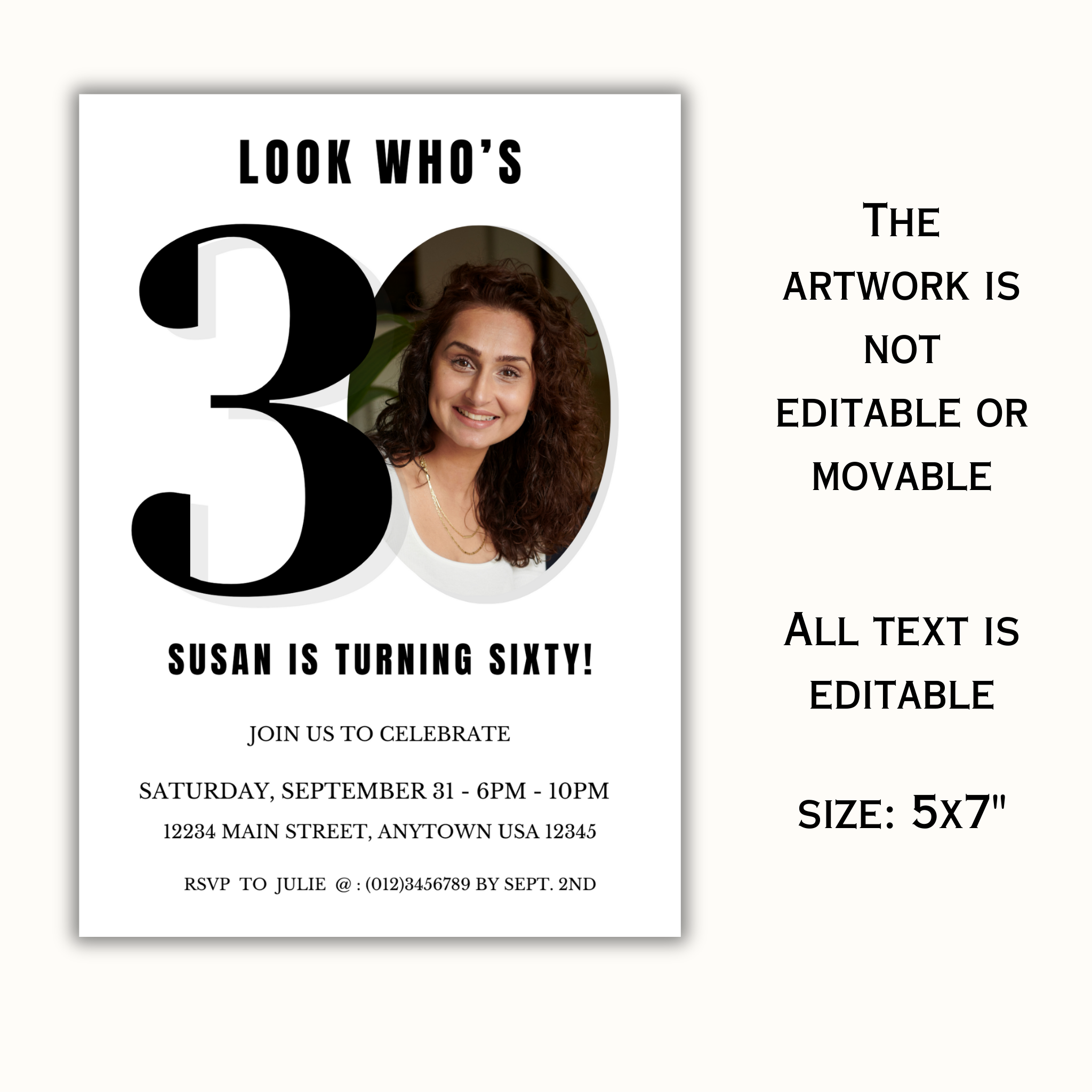 Look who’s 30 Birthday Invite + Photo