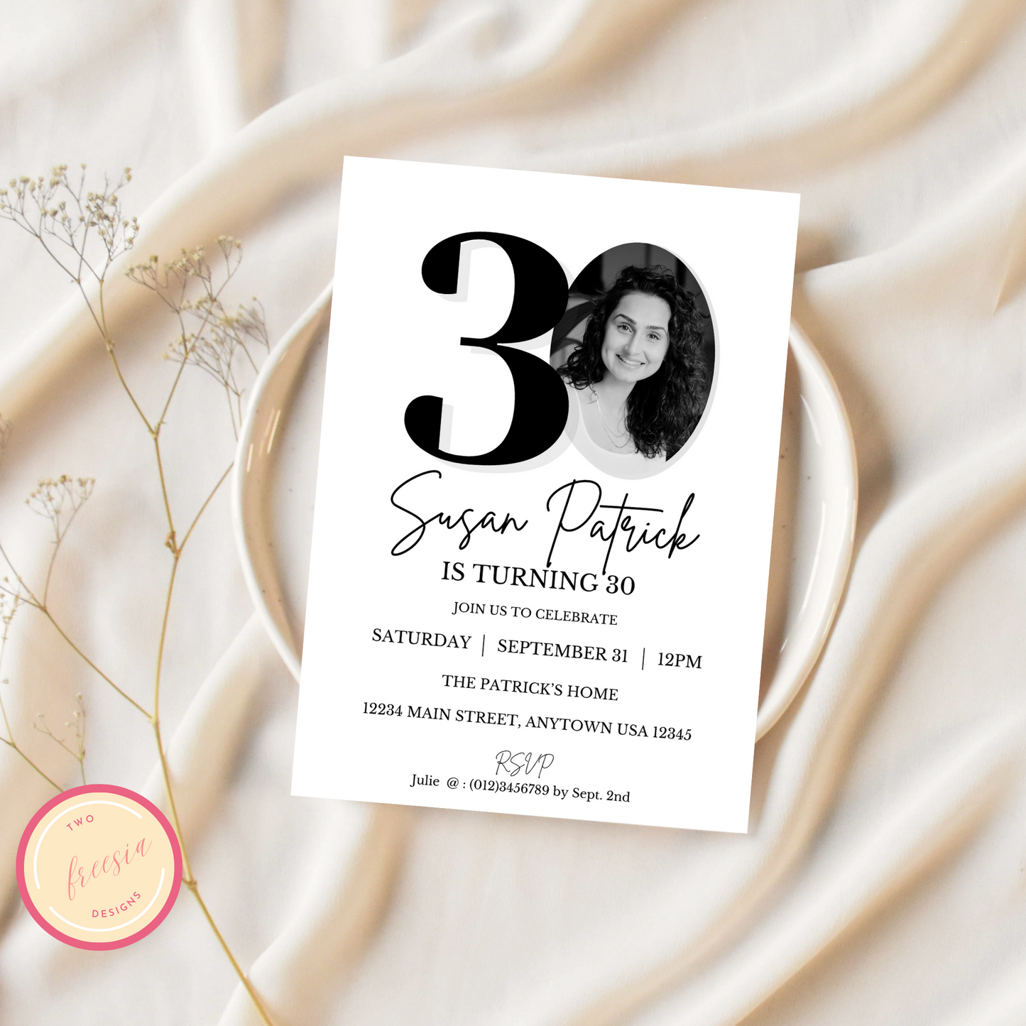 30th Birthday Invitation Template