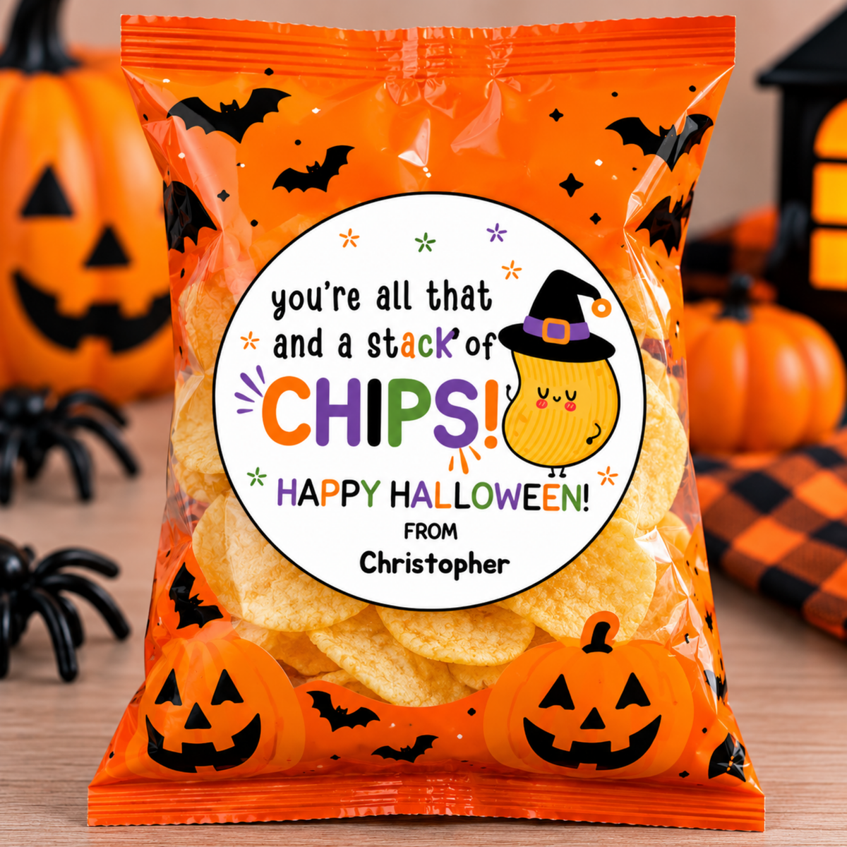 Halloween Potato Chips Tag