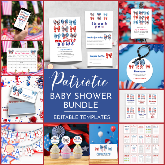 Patriotic Baby Shower Template Bundle