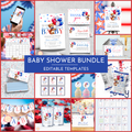 Patriotic Baby Shower Template Bundle #1