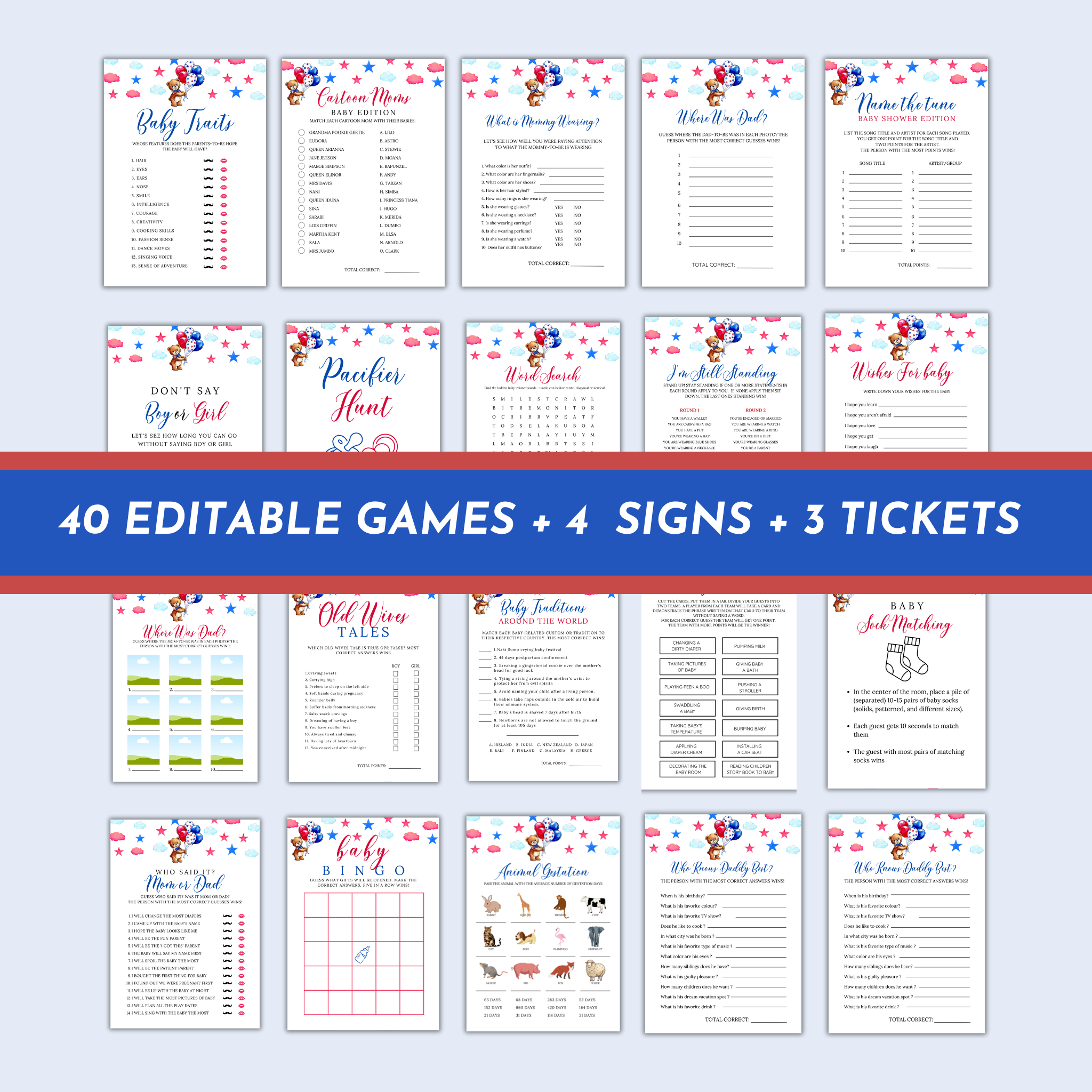 40 Patriotic Baby Shower Game