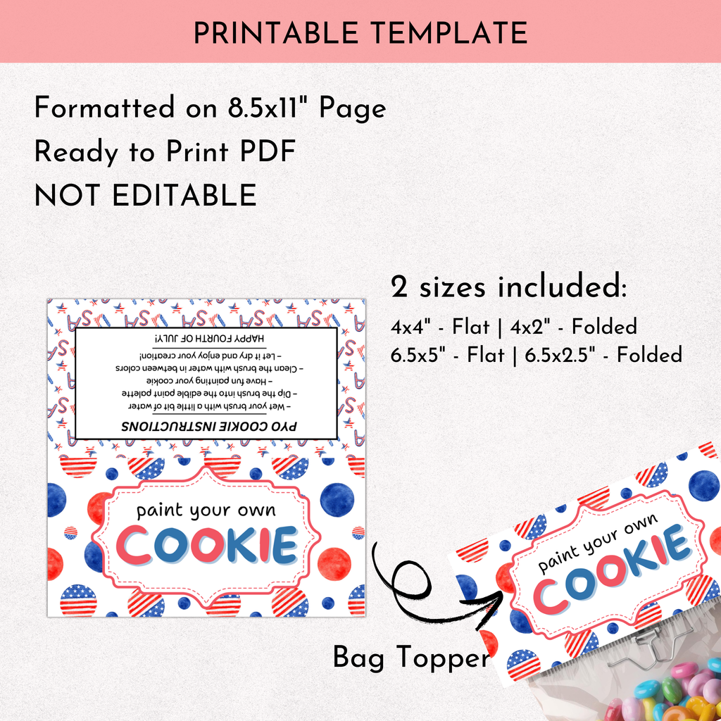 4th of July Treat Bag Topper