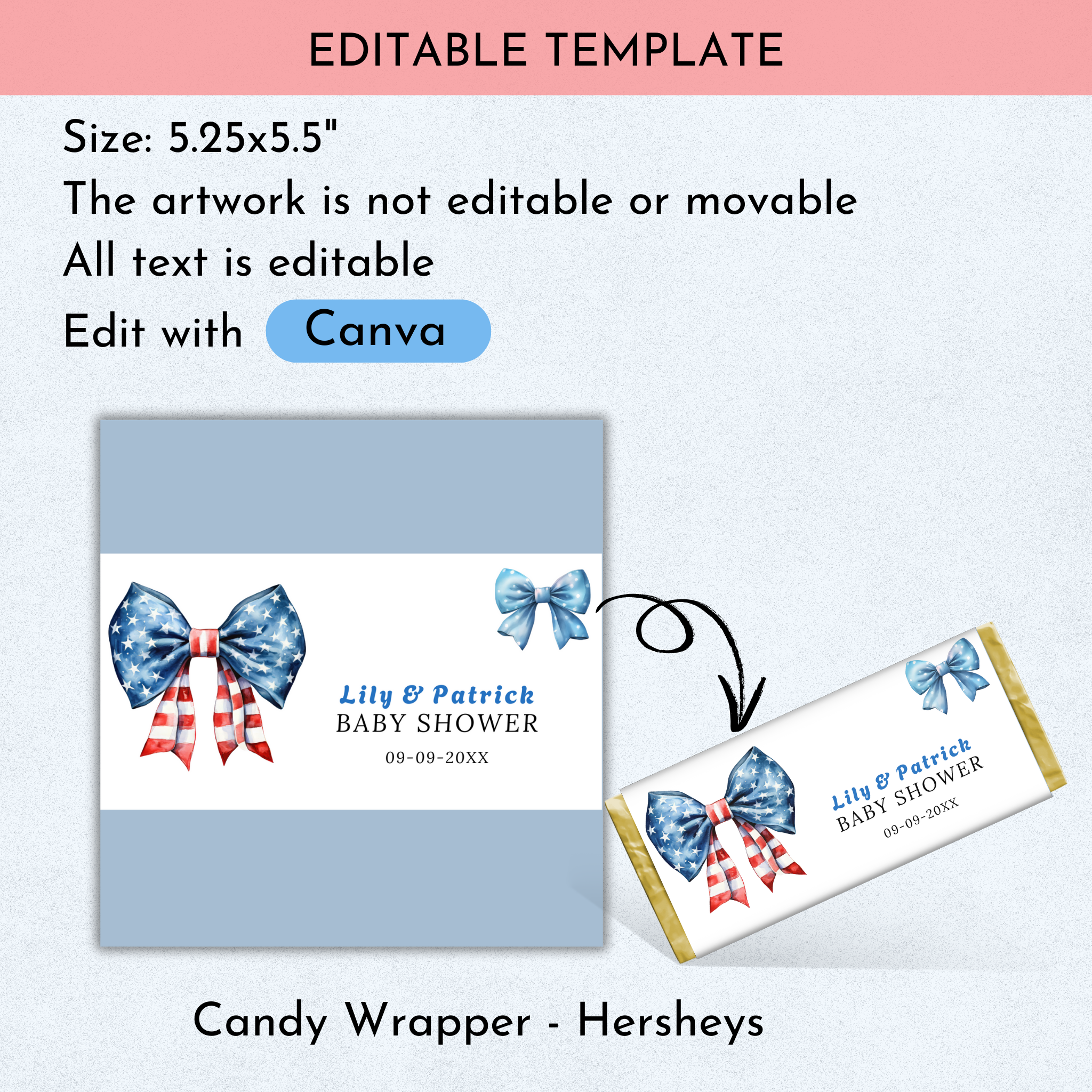 Patriotic Baby Shower Favor Bundle - Bows