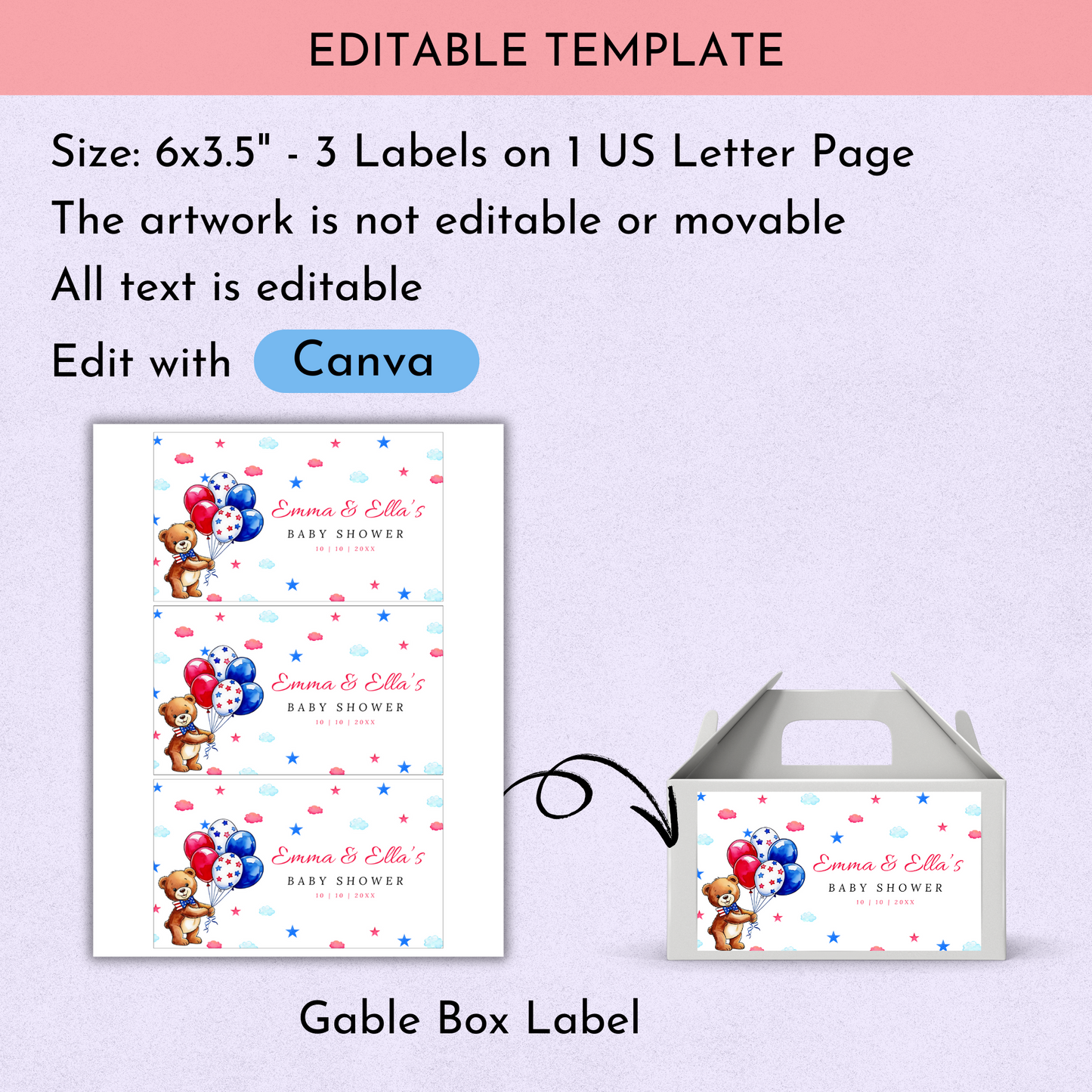 Patriotic Baby Shower Favor Bundle
