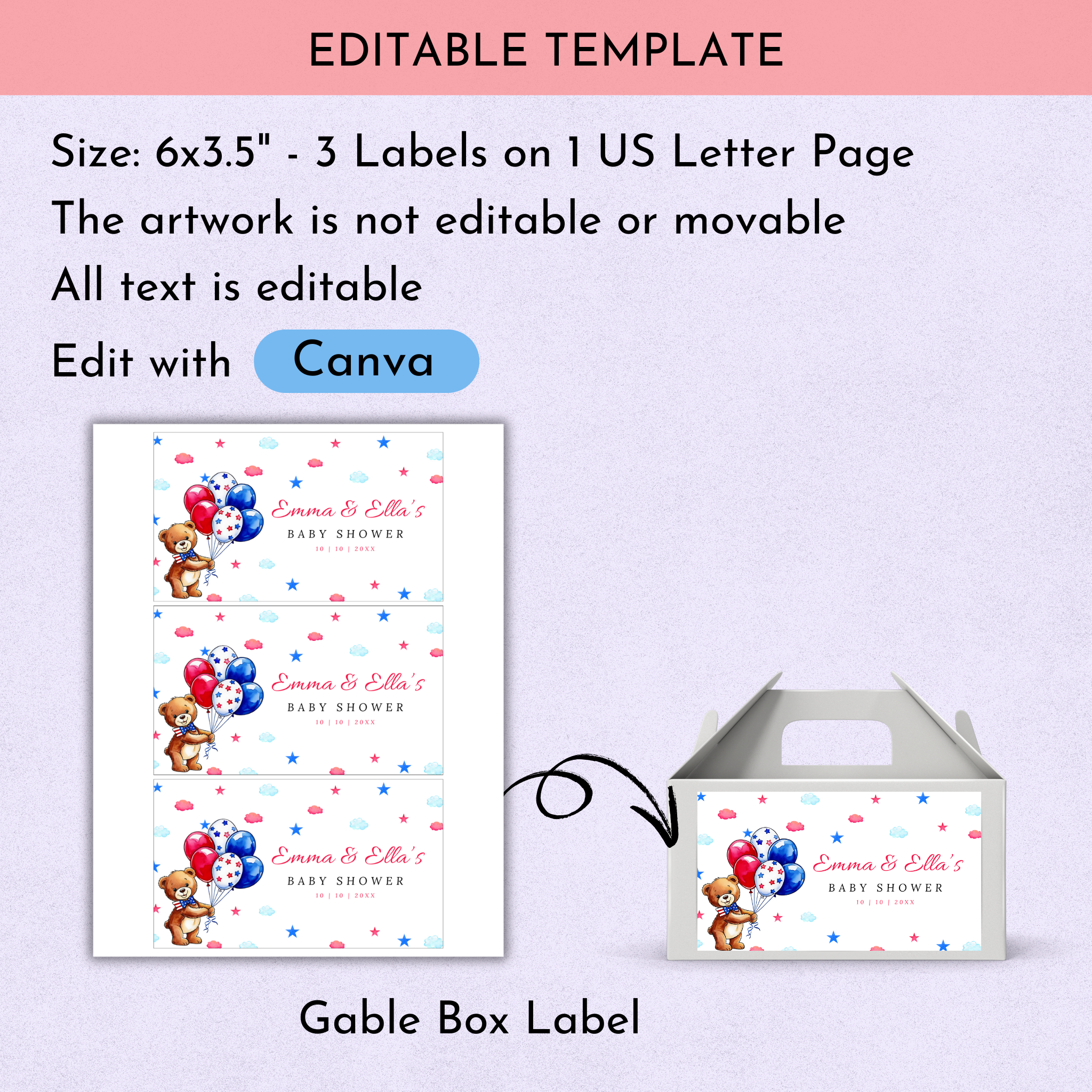 Patriotic Baby Shower Favor Bundle