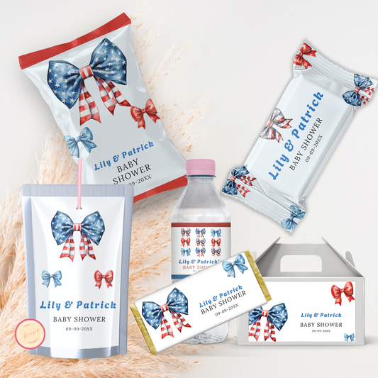 Patriotic Baby Shower Favor Bundle - Bows