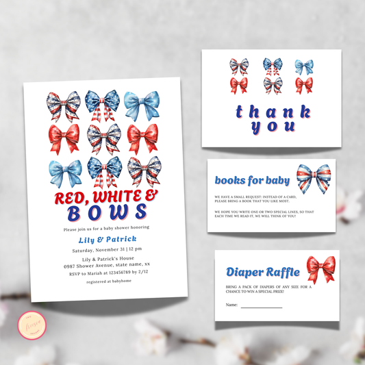 Patriotic Baby Shower Invitation Bundle