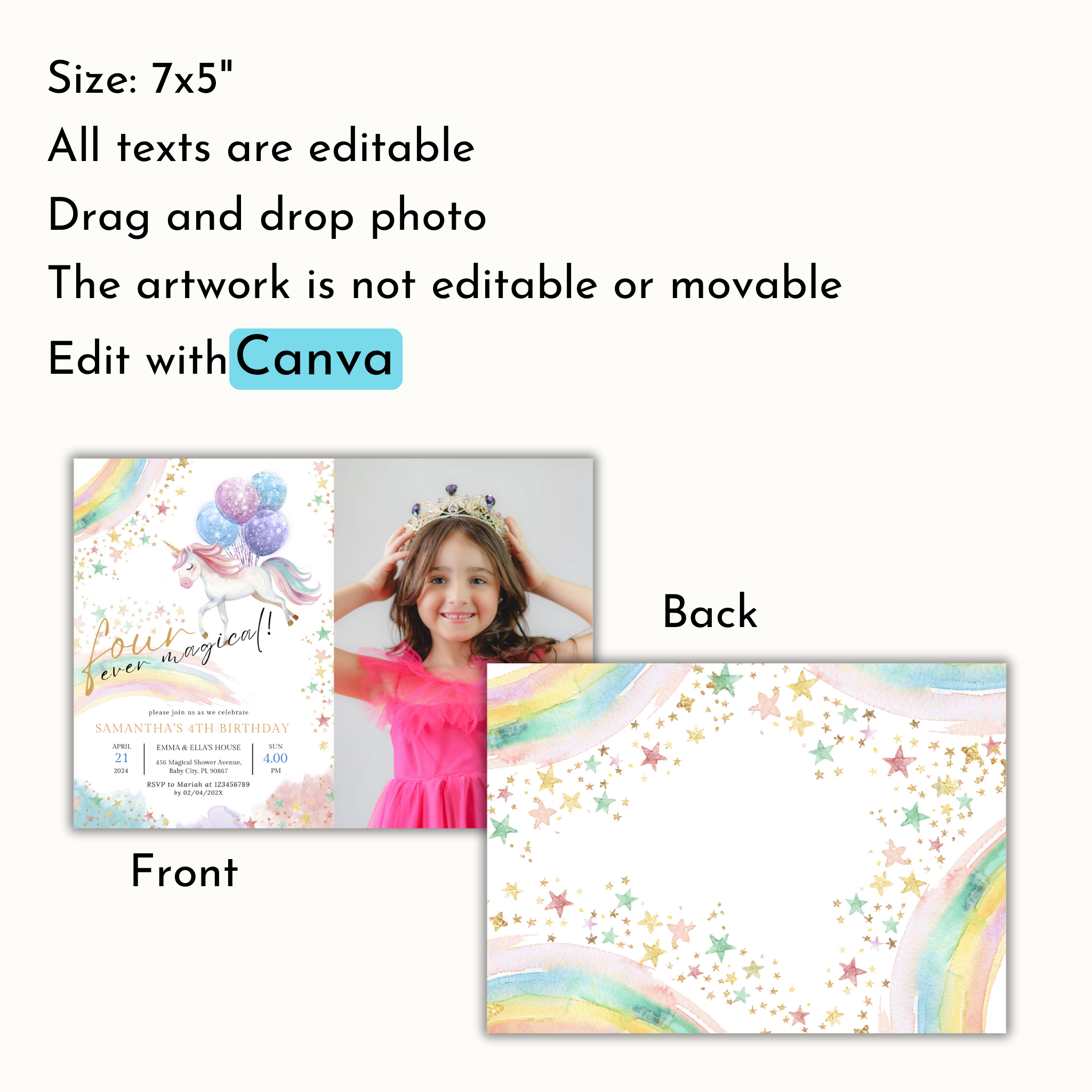 Four Ever Birthday Invitation with Photo