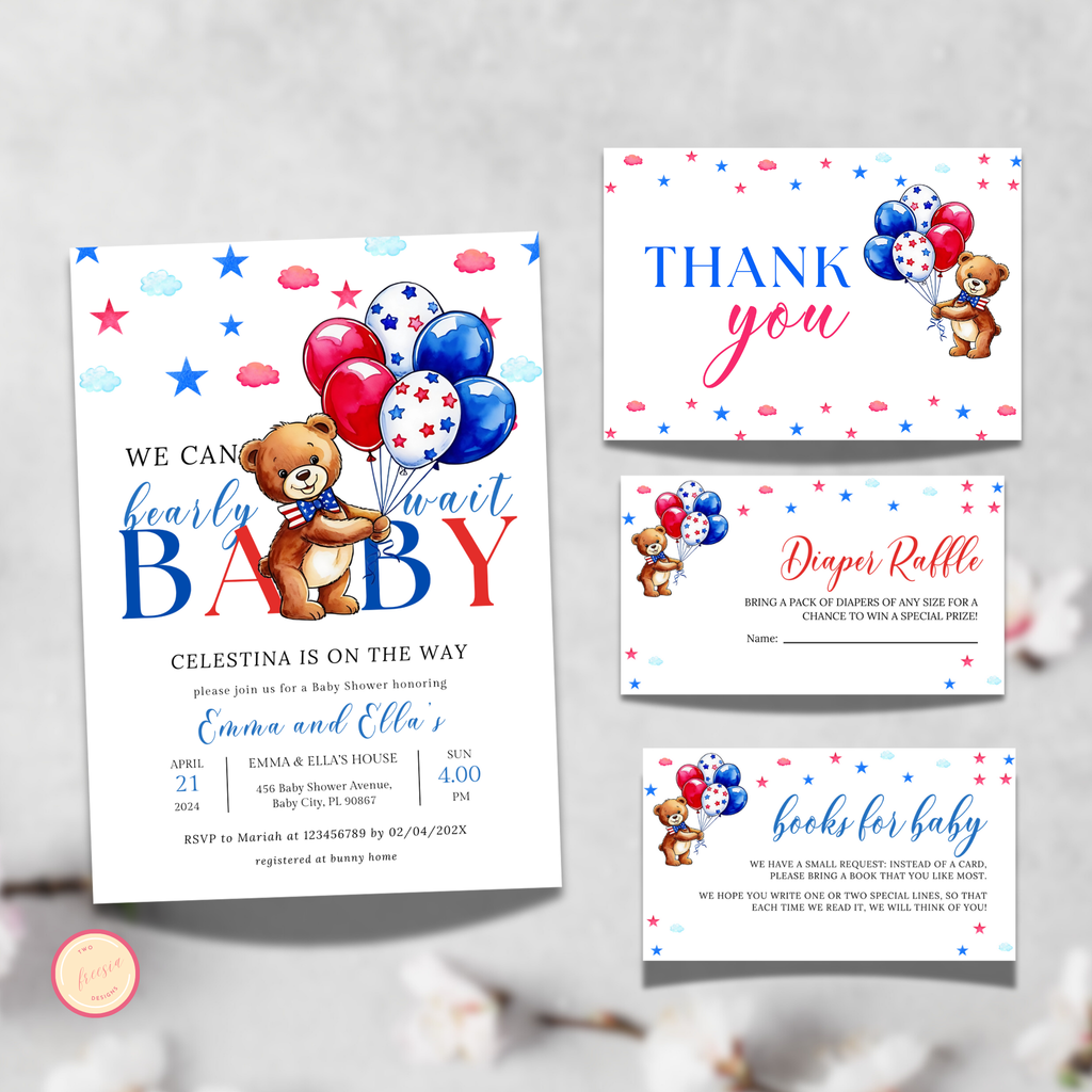 Patriotic Baby Shower Invitation Set