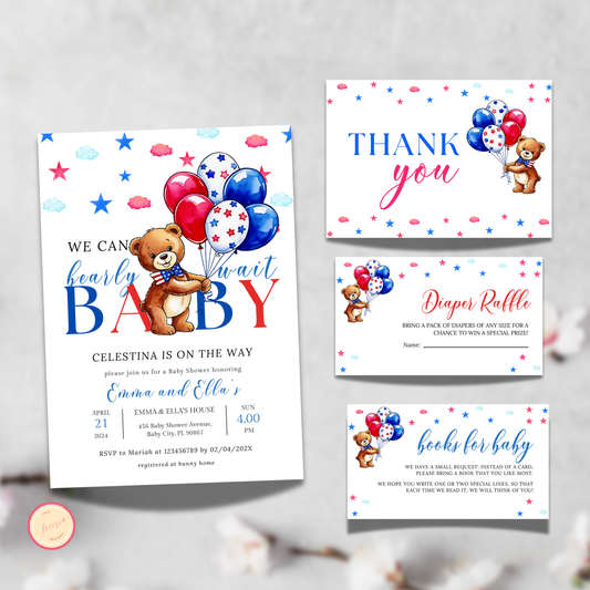 Patriotic Baby Shower Invitation Set