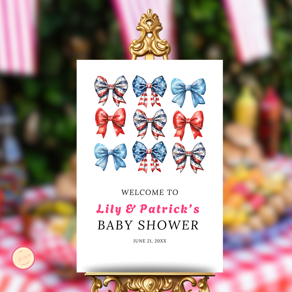 Patriotic Baby Shower Welcome Sign