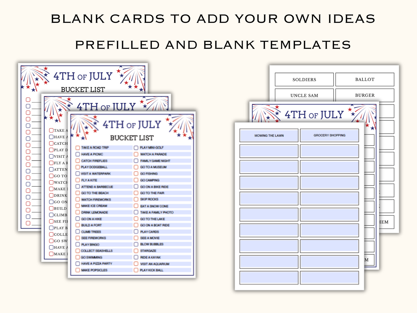 Fourth of July - 45 Printable Game