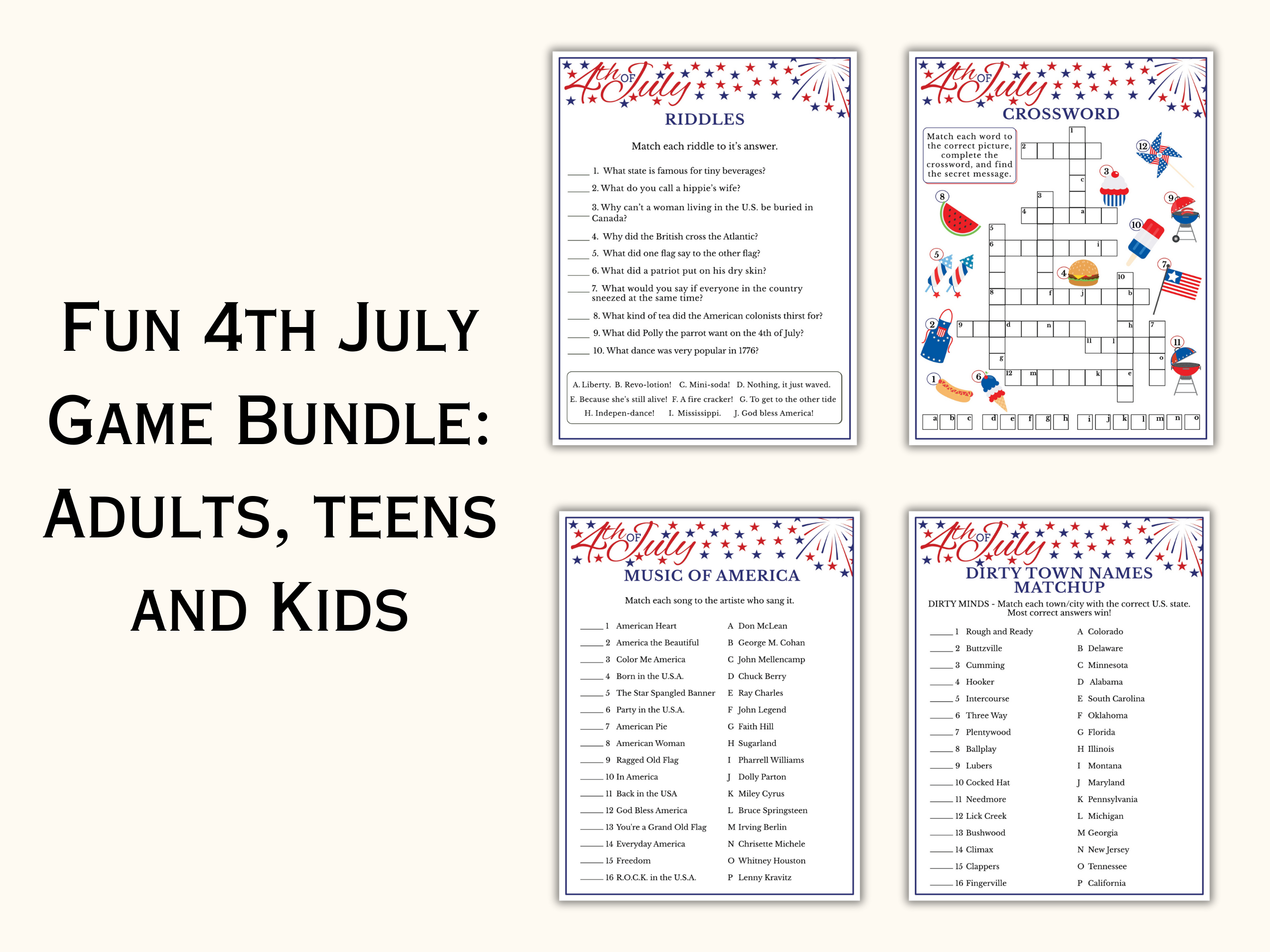 Fourth of July - 30 Party Games