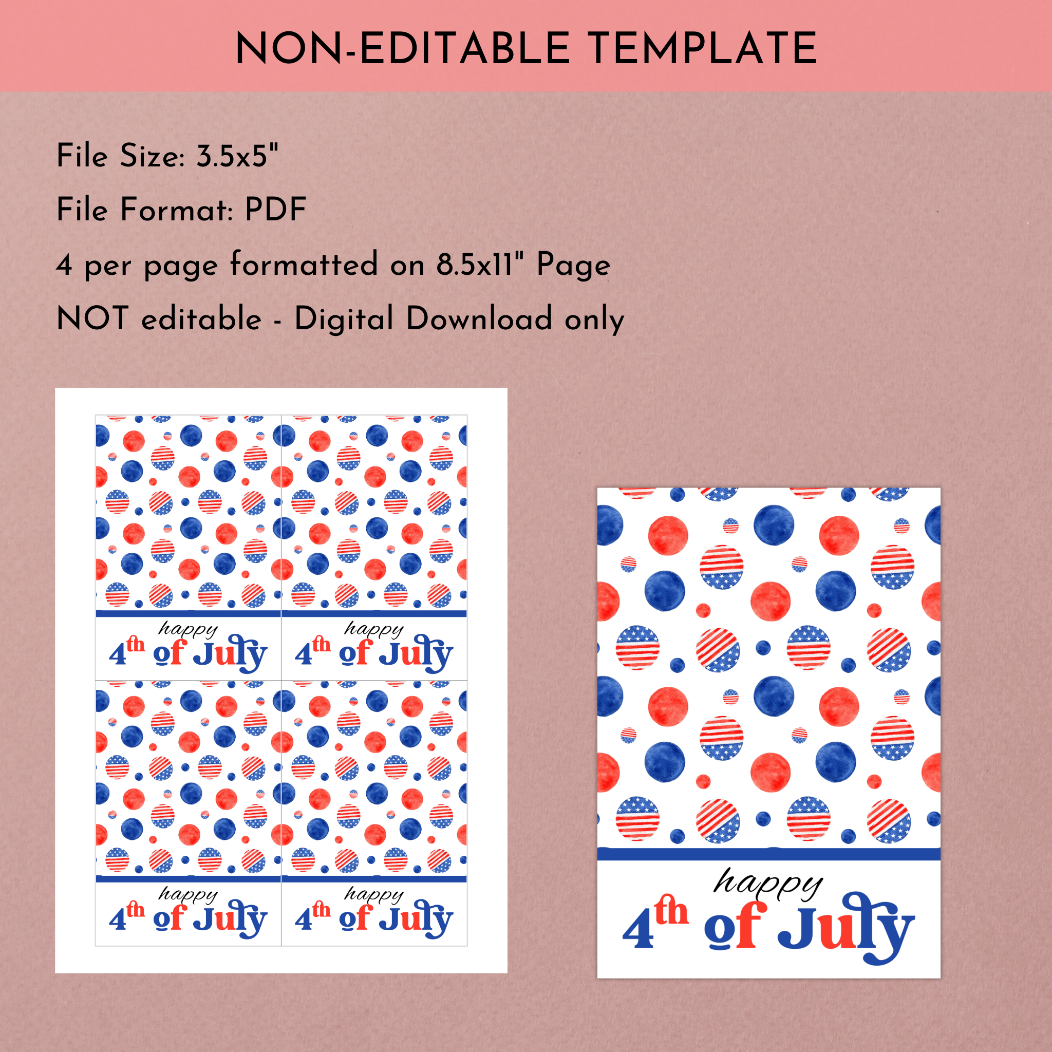 4th of July Cookie Card