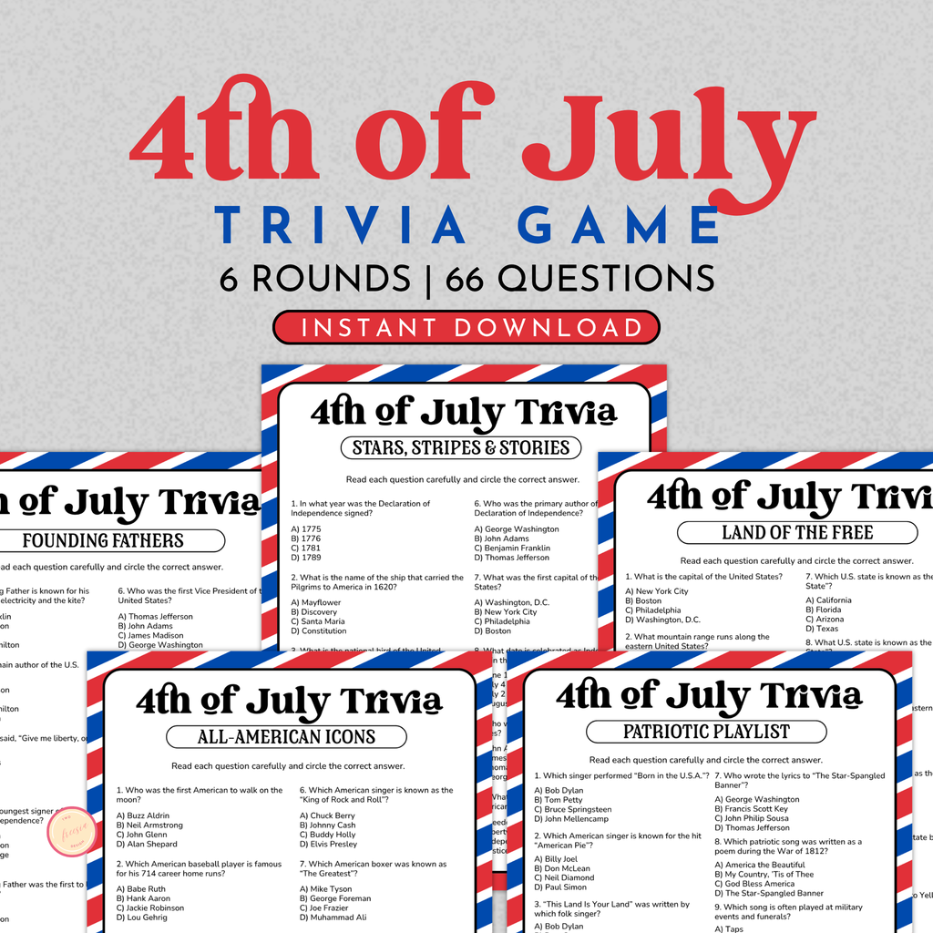 4th of July Trivia Game Bundle