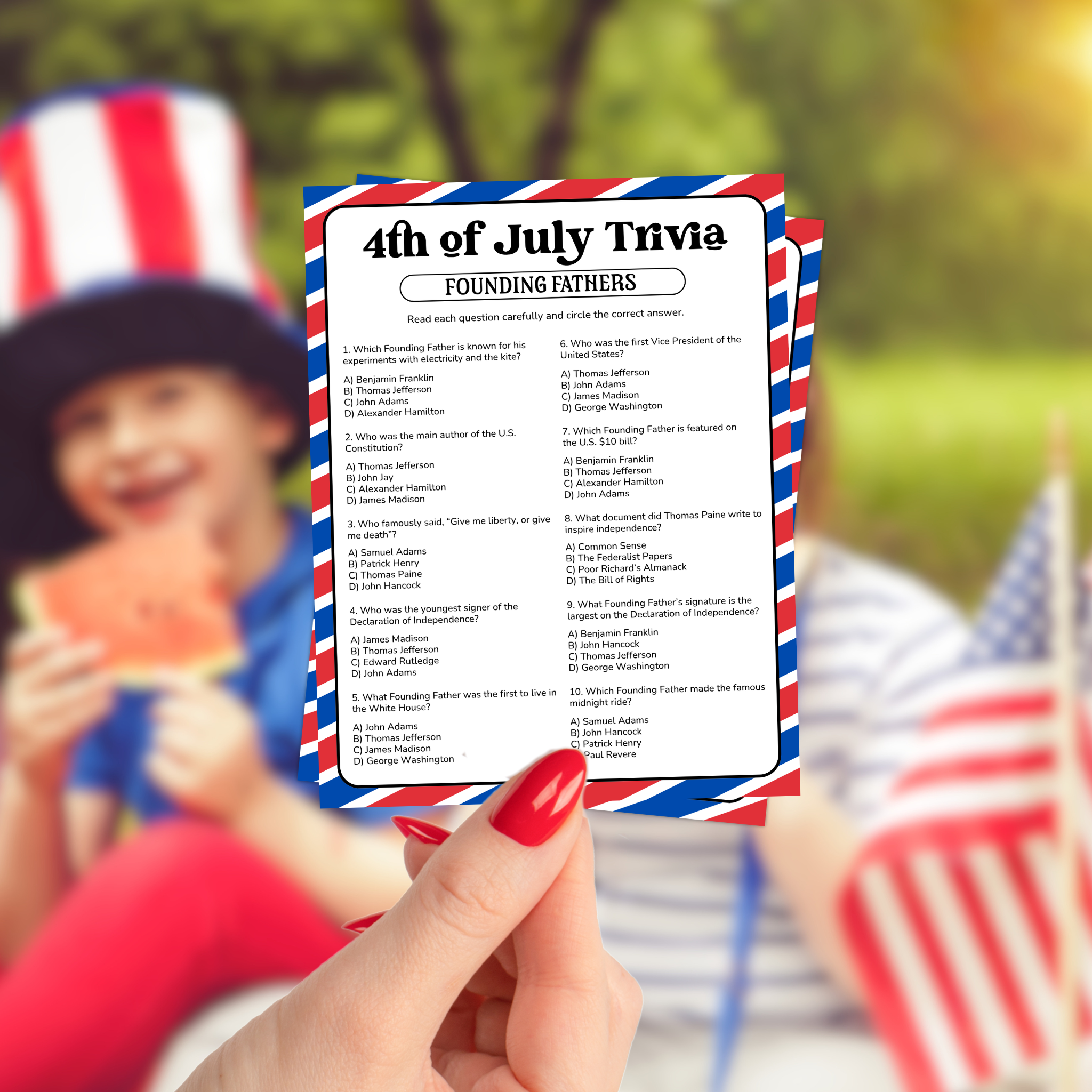 4th of July Trivia Game Bundle